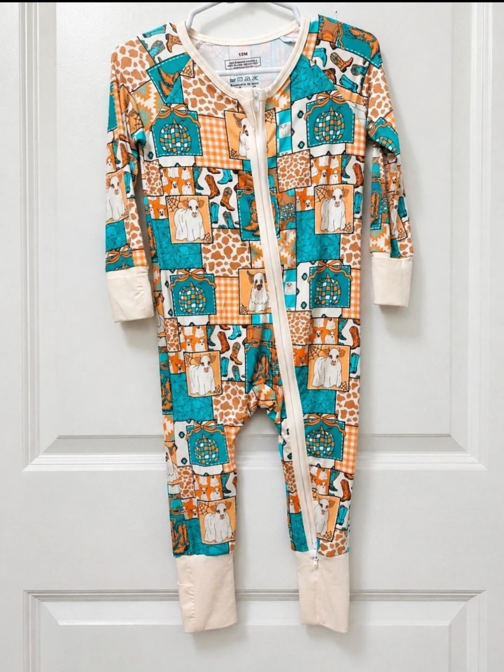 Kids Bamboo Fall Halloween Animal Print Footie